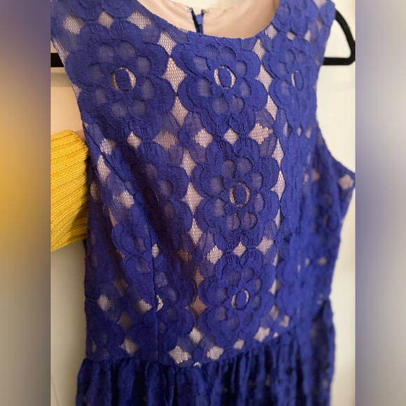 Ivy Blu Women’s Deep Royal Fit And Flare Floral Lined Dress Sz 6 - Picture 5 of 12